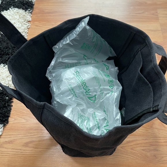 Brand New Size Medium Canvas Tote Bag With Cartoon Character Print In Charcoal - Picture 5 of 11